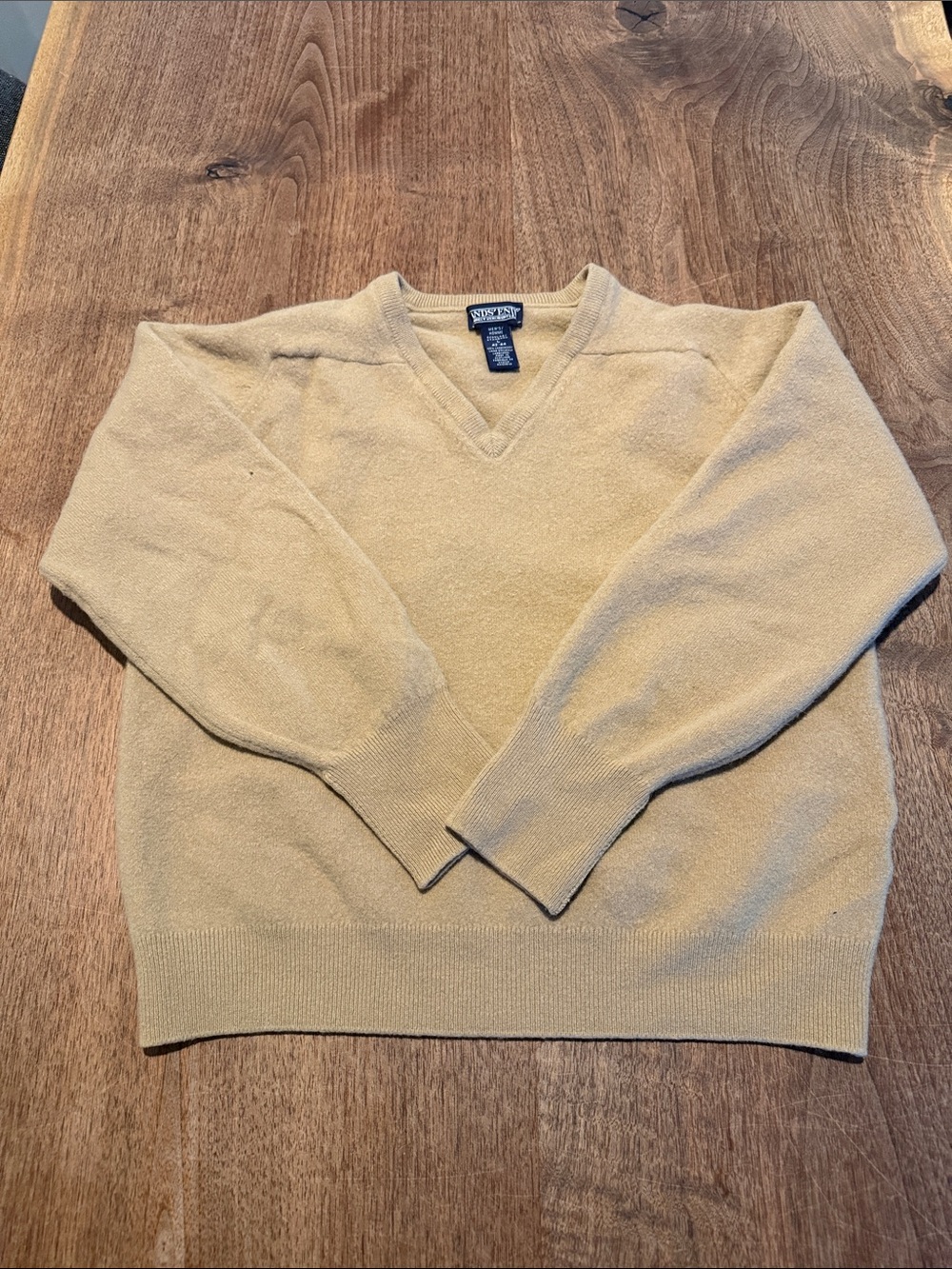 LANDS' END V-Neck Lambswool Sweater - L